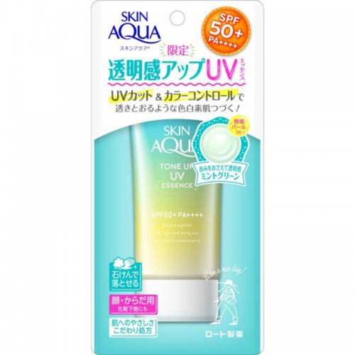 SKIN AQUA - Tone Up UV Essence Sunscreen Gel SPF50+ PA++++ (Mint Green) 80g